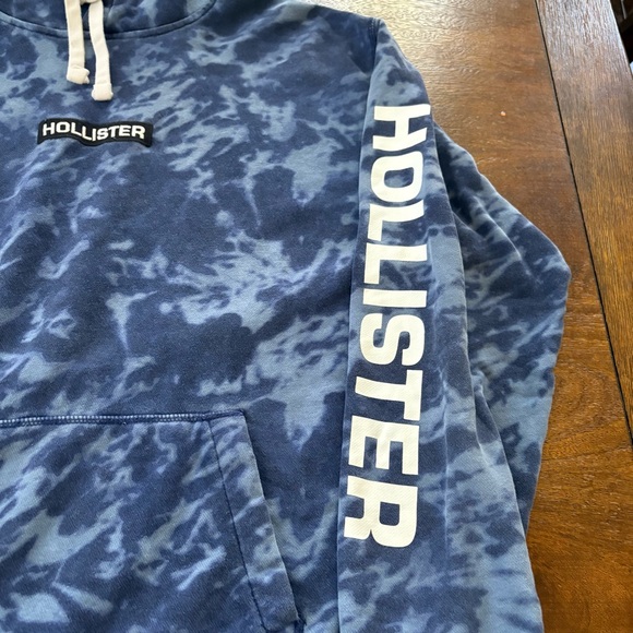 Hollister California Men's XL Sweater Hoodie Pullover Blue Tie Dye LS Sleeve - Picture 5 of 11